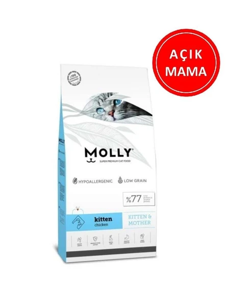 Molly Kitten Düşük Tahıllı Tavuklu Yavru Kedi Maması 1 Kg AÇIK ürün görseli 1