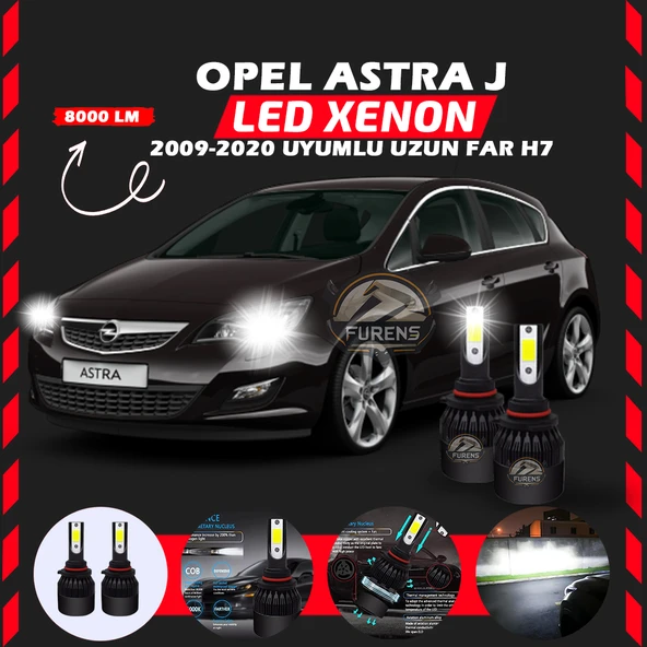 Opel Astra J 2009-2020 Uzun Far Uyumlu Şimşek Etkili Led Xenon Light Series H7 ürün görseli 1