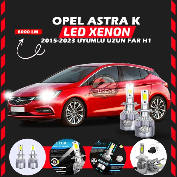 Opel Astra K 2015-2023 Uzun Far Uyumlu Şimşek Etkili Led Xenon Performance Series H1 ürün görseli 1