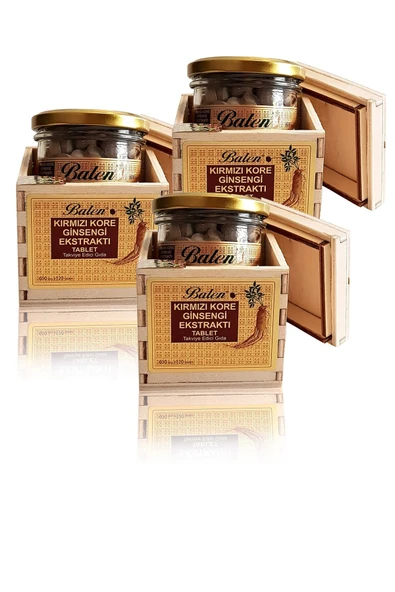 3 Kutu Tahta Kutu Ginseng Kırmızı Kore Ginsenk Ginsek 600 Mg X 120 Tablet Orijinal Yetişkin Ginseng ürün görseli 1