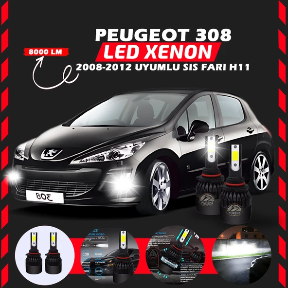 Peugeot 308 2008-2012 Sis Farı Uyumlu Şimşek Etkili Led Xenon Light Series H1 ürün görseli 1