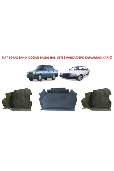 Tofaş Şahin Doğan Bagaj Halısı Döşemesi Kaplaması Set 3 Parça (85013481)(85013482)(85013483) ürün görseli 1