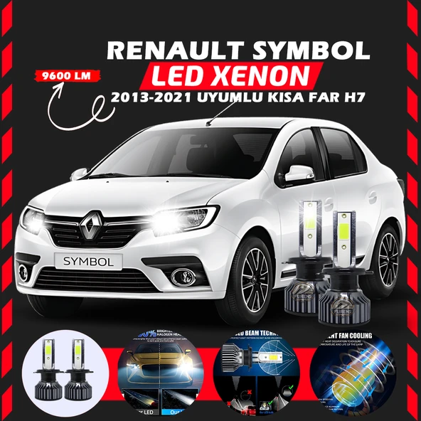 Renault Symbol 2013-2021 Kısa Far Uyumlu Şimşek Etkili Led Xenon Pro Series H7 ürün görseli 1