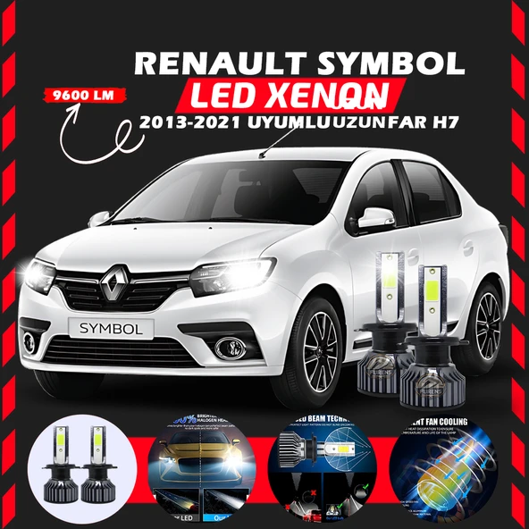 Renault Symbol 2013-2021 Uzun Far Uyumlu Şimşek Etkili Led Xenon Pro Series H7 ürün görseli 1