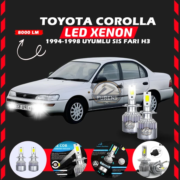 Toyota Corolla Efsane Kasa Sis Farı Uyumlu Şimşek Etkili Led Xenon Performance Series H3 ürün görseli 1