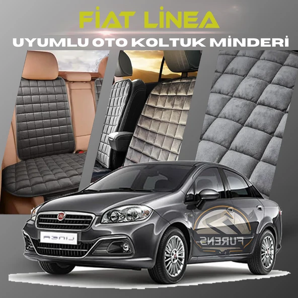 Fiat Linea Antrasit Renk Tay Tüyü Cepli & Terletmez Sırtlı Oto Koltuk Minder Seti - Koltuk Koruma Kılıfı (ÖN & ARKA TAM SET) ürün görseli 1