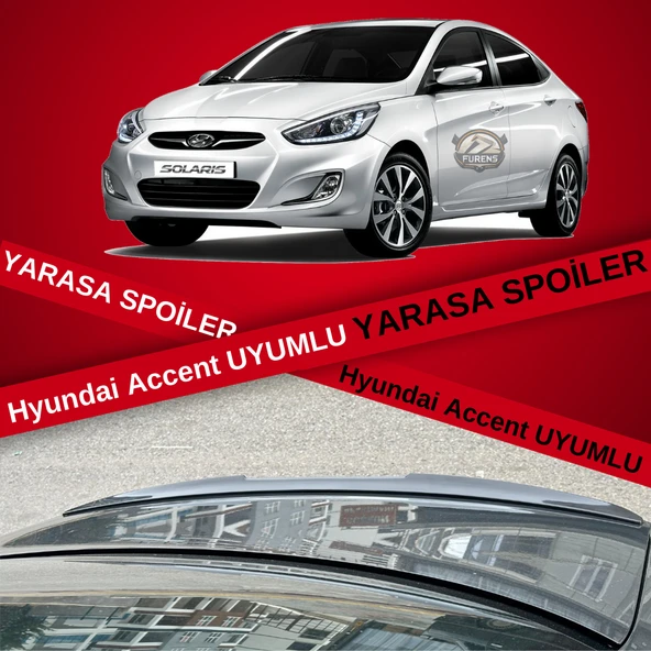 Hyundai Accent Blue Bagaj Üstü Slim Yarasa Spoiler Parlak Siyah ürün görseli 1