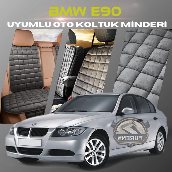 Bmw E90 Antrasit Renk Tay Tüyü Cepli & Terletmez Sırtlı Oto Koltuk Minder Seti - Koltuk Koruma Kılıfı (ÖN & ARKA TAM SET) ürün görseli 1