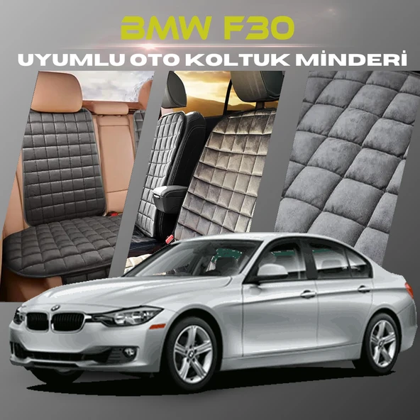 Bmw F30 Antrasit Renk Tay Tüyü Cepli & Terletmez Sırtlı Oto Koltuk Minder Seti - Koltuk Koruma Kılıfı (ÖN & ARKA TAM SET) ürün görseli 1