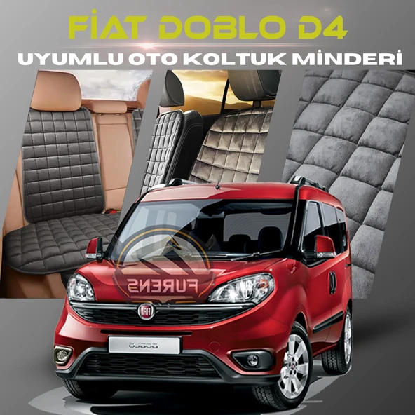 Fiat Doblo Antrasit Renk Tay Tüyü Cepli & Terletmez Sırtlı Oto Koltuk Minder Seti - Koltuk Koruma Kılıfı (ÖN & ARKA TAM SET) ürün görseli 1