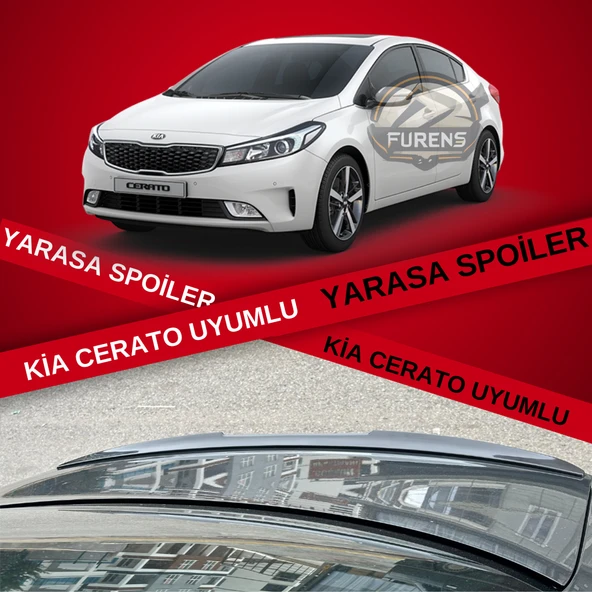 Kia Cerato Bagaj Üstü Slim Yarasa Spoiler Piano Black Parlak Siyah ürün görseli 1