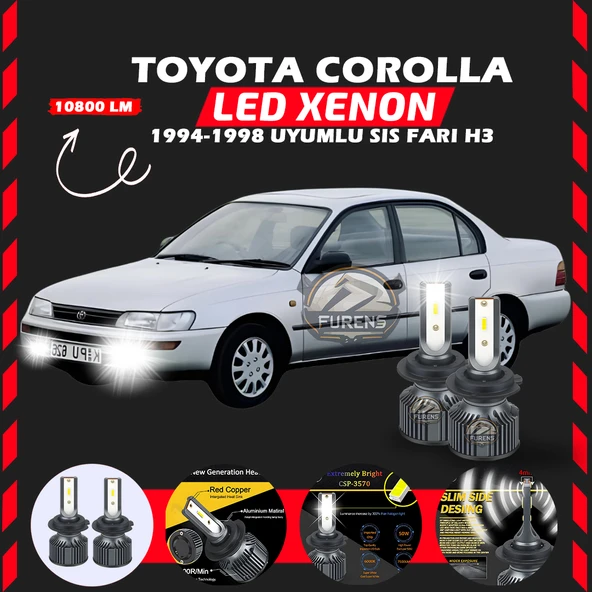 Toyota Corolla Efsane Kasa Sis Farı Uyumlu Şimşek Etkili Led Xenon Premium Series H3 ürün görseli 1
