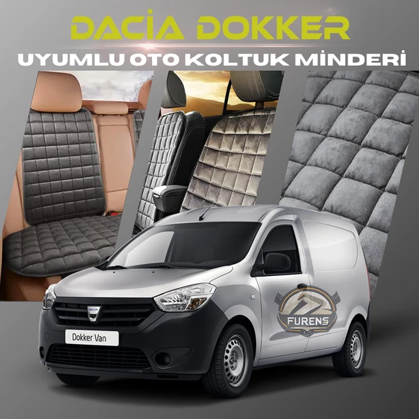 Dacia Dokker Antrasit Renk Tay Tüyü Cepli & Terletmez Sırtlı Oto Koltuk Minder Seti - Koltuk Koruma Kılıfı (ÖN & ARKA TAM SET) ürün görseli 1