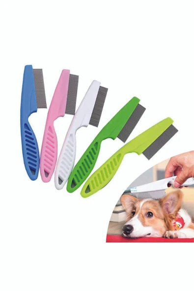 Kedi Köpek saplı Tüy Bit Pire Toplayıcı Toplama Temizleme Tarağı Tarak Bit Pire Temizleme Kedi Köpek ürün görseli 1