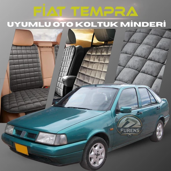 Fiat Tempra Antrasit Renk Tay Tüyü Cepli & Terletmez Sırtlı Oto Koltuk Minder Seti - Koltuk Koruma Kılıfı (ÖN & ARKA TAM SET) ürün görseli 1