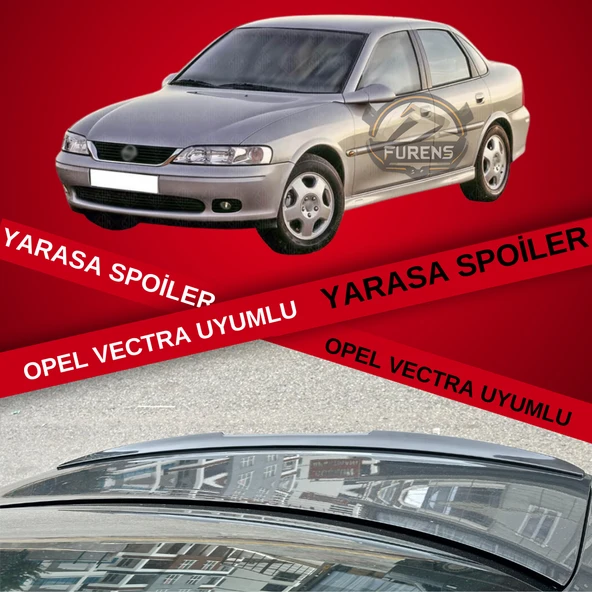 Opel Vectra Bagaj Üstü Slim Yarasa Spoiler Piano Black Parlak Siyah ürün görseli 1