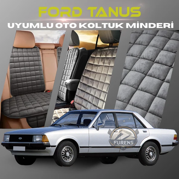 Ford Tanus Antrasit Renk Tay Tüyü Cepli & Terletmez Sırtlı Oto Koltuk Minder Seti - Koltuk Koruma Kılıfı (ÖN & ARKA TAM SET) ürün görseli 1