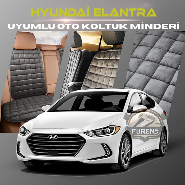 Hyundai Elantra Antrasit Renk Tay Tüyü Cepli & Terletmez Sırtlı Oto Koltuk Minder Seti - Koltuk Koruma Kılıfı (ÖN & ARKA TAM SET) ürün görseli 1