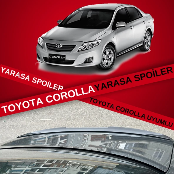Toyota Corolla 2007 - 2011  Bagaj Üstü Slim Yarasa Spoiler Parlak Siyah ürün görseli 1