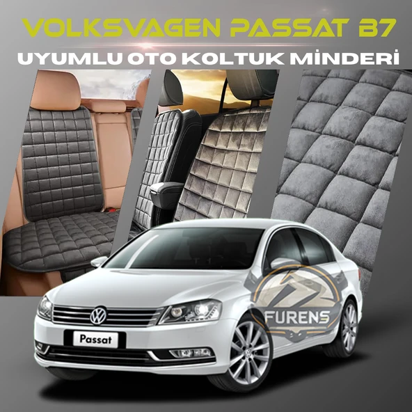 Volksvogen Passat B7 Antrasit Renk Tay Tüyü Cepli & Terletmez Sırtlı Oto Koltuk Minder Seti - Koltuk Koruma Kılıfı (ÖN & ARKA TAM SET) ürün görseli 1