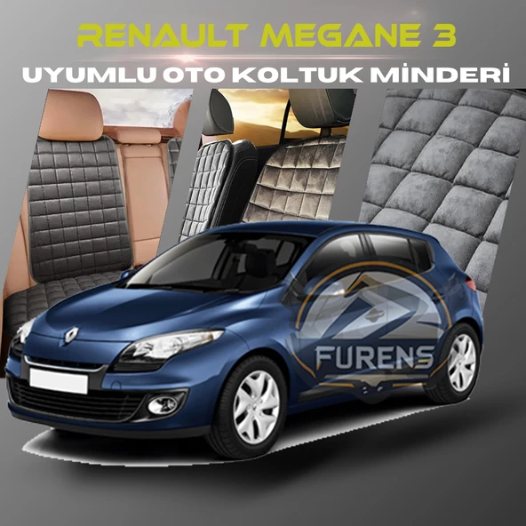 Renault Megane 3 Antrasit Renk Tay Tüyü Cepli & Terletmez Sırtlı Oto Koltuk Minder Seti - Koltuk Koruma Kılıfı (ÖN & ARKA TAM SET) ürün görseli 1