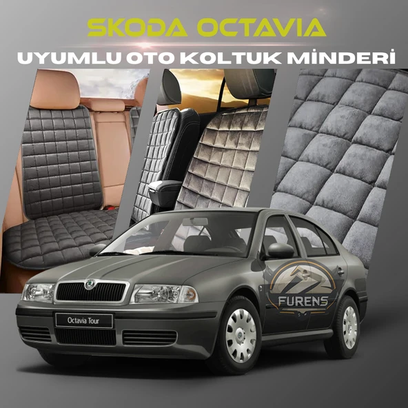 Skoda Octavia Antrasit Renk Tay Tüyü Cepli & Terletmez Sırtlı Oto Koltuk Minder Seti - Koltuk Koruma Kılıfı (ÖN & ARKA TAM SET) ürün görseli 1