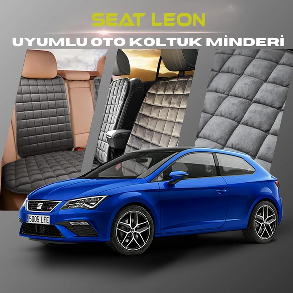 Seat Leon Antrasit Renk Tay Tüyü Cepli & Terletmez Sırtlı Oto Koltuk Minder Seti - Koltuk Koruma Kılıfı (ÖN & ARKA TAM SET) ürün görseli 1
