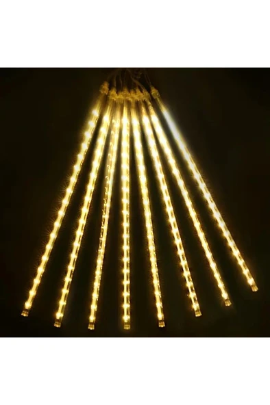 8 Adet 50 cm Meteor Kayan Tüp Led Sarı Işık Parti Düğün Yılbaşı Süsleme Gün Işığı Aydınlatma Süsü ürün görseli 1