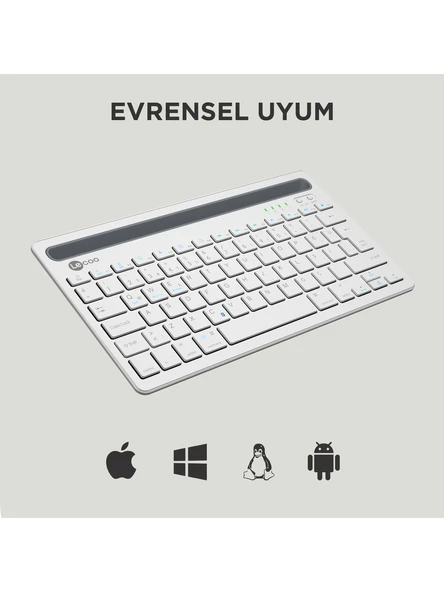 Lenovo Lecoo BK100 Beyaz Bluetooth Klavye - Resim 3