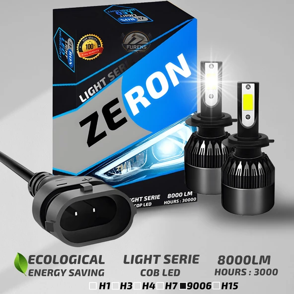ZERON Light Series HB4 9006 Led Xenon Şimşek Etkili Led Xenon Led Ampul ürün görseli 1