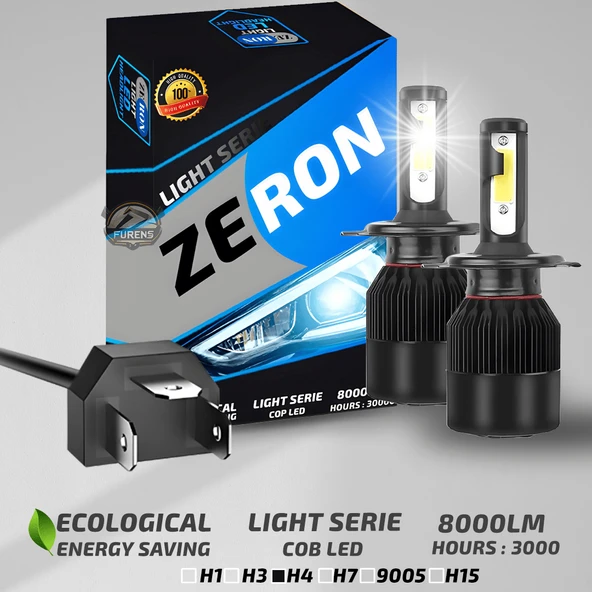 ZERON Light Series H4 Led Xenon Şimşek Etkili Led Xenon Led Ampul ürün görseli 1