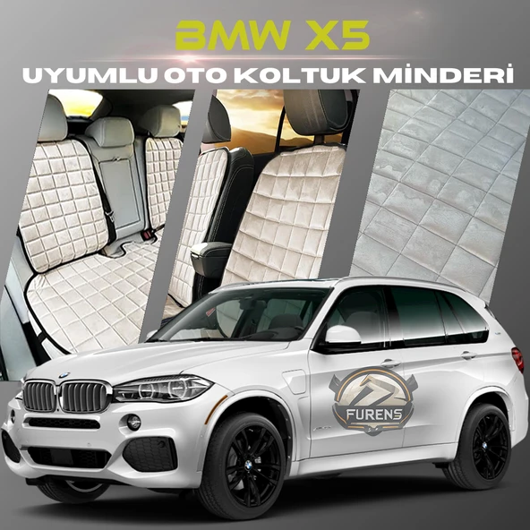 Bmw X5 Bej Renk Tay Tüyü Cepli & Terletmez Sırtlı Oto Koltuk Minder Seti - Koltuk Koruma Kılıfı (ÖN & ARKA TAM SET) ürün görseli 1