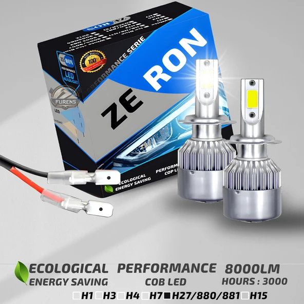 ZERON Performance Series H27 Led Xenon Şimşek Etkili Led Xenon Led Ampul ürün görseli 1