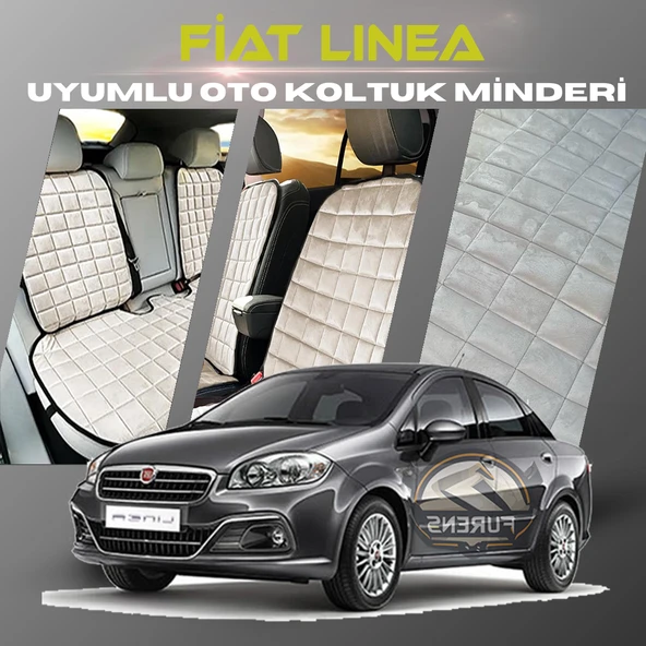 Fiat Linea Bej Renk Tay Tüyü Cepli & Terletmez Sırtlı Oto Koltuk Minder Seti - Koltuk Koruma Kılıfı (ÖN & ARKA TAM SET) ürün görseli 1