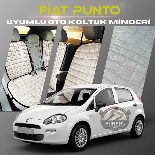 Fiat Punto Bej Renk Tay Tüyü Cepli & Terletmez Sırtlı Oto Koltuk Minder Seti - Koltuk Koruma Kılıfı (ÖN & ARKA TAM SET) ürün görseli 1