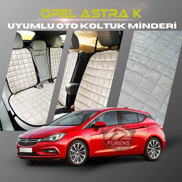 Opel Astra K Bej Renk Tay Tüyü Cepli & Terletmez Sırtlı Oto Koltuk Minder Seti - Koltuk Koruma Kılıfı (ÖN & ARKA TAM SET) ürün görseli 1