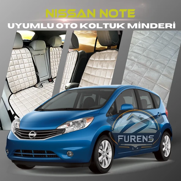 Nissan Note Bej Renk Tay Tüyü Cepli & Terletmez Sırtlı Oto Koltuk Minder Seti - Koltuk Koruma Kılıfı (ÖN & ARKA TAM SET) ürün görseli 1