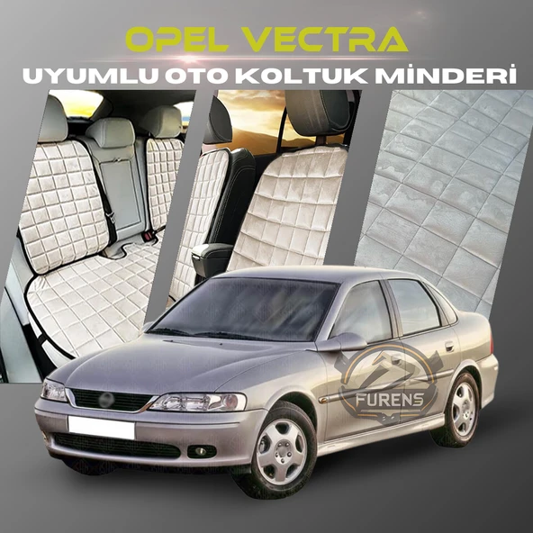 Opel Vectra Bej Renk Tay Tüyü Cepli & Terletmez Sırtlı Oto Koltuk Minder Seti - Koltuk Koruma Kılıfı (ÖN & ARKA TAM SET) ürün görseli 1