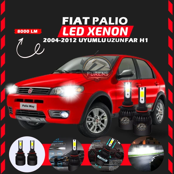 Fiat Palio 2004-2012 Uzun Far Uyumlu Şimşek Etkili Led Xenon Light Series H1 ürün görseli 1
