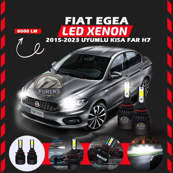 Fiat Egea 2015-2023 Kısa Far Uyumlu Şimşek Etkili Led Xenon Light Series H7 ürün görseli 1