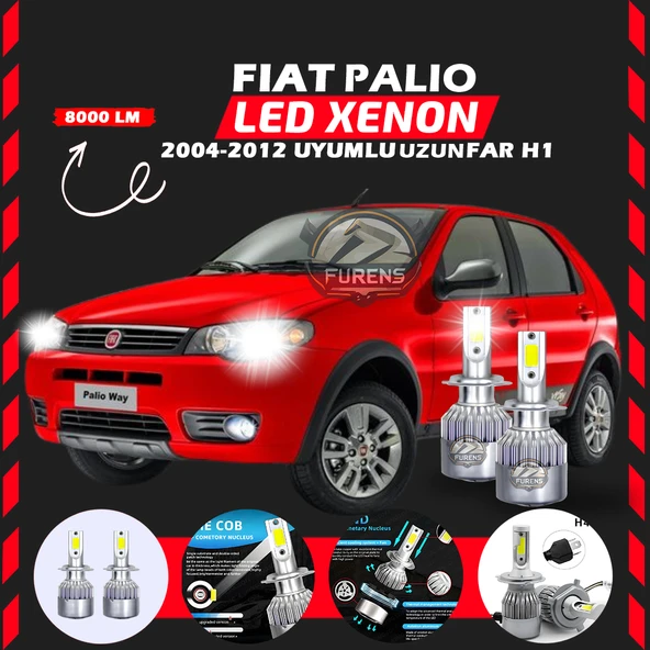 Fiat Palio 2004-2012 Uzun Far Uyumlu Şimşek Etkili Led Xenon Performance Series H1 ürün görseli 1