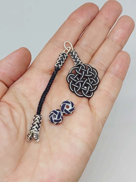 Bakır El İşi Kazaz Püskül & 2 Habbeli Takım (55982) ürün görseli 1