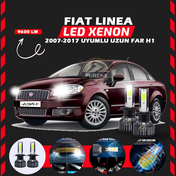 Fiat Linea 2007-2017 Uzun Far Uyumlu Şimşek Etkili Led Xenon Pro Series H1 ürün görseli 1