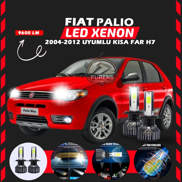 Fiat Palio 2004-2012 Kısa Far Uyumlu Şimşek Etkili Led Xenon Pro Series H7 ürün görseli 1
