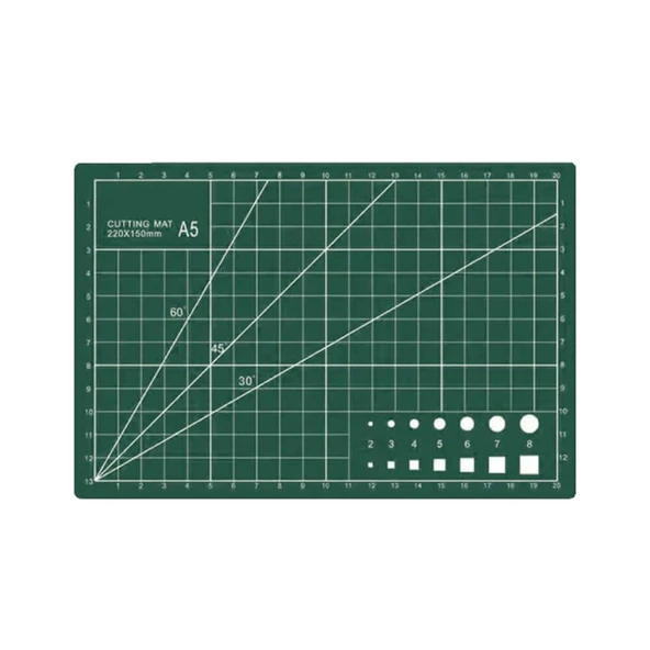 A5 Kesme Matı Patchwork - Cutting Mat - Kesme Tablası - Kesim Altlığı - 22*15cm - Yeşil ürün görseli 1