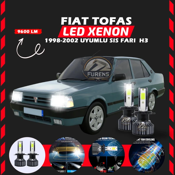 Fiat Tofaş Sis Farı Uyumlu Şimşek Etkili Led Xenon Pro Series H3 ürün görseli 1