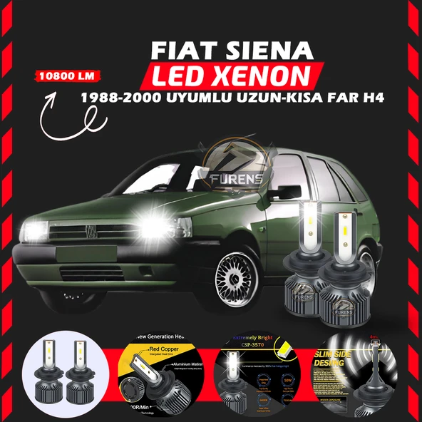 Fiat Tipo Uzun - Kısa FarUyumlu Şimşek Etkili Led Xenon Premium Series H4 ürün görseli 1