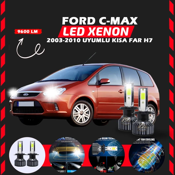 Ford C-MAX 2003-2010 Kısa Far Uyumlu Şimşek Etkili Led Xenon Pro Series H7 ürün görseli 1