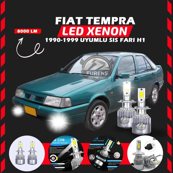 Fiat Tempra Sis Farı Uyumlu Şimşek Etkili Led Xenon Performance Series H1 ürün görseli 1