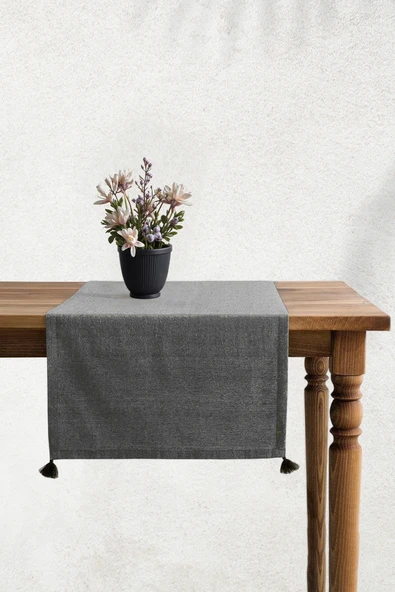 Selendi Runner Siyah Masa Örtüsü 50x150 ürün görseli 1
